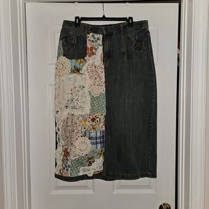 Riders by Lee Asymmetrical Patchwork Skirt - Multicolor